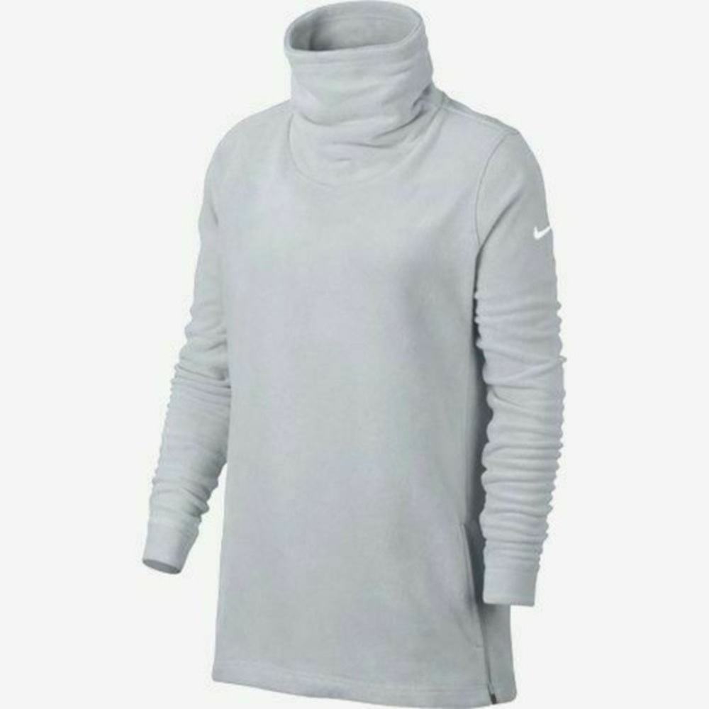 Light blue fleece bike thermal cowl neck sweater
